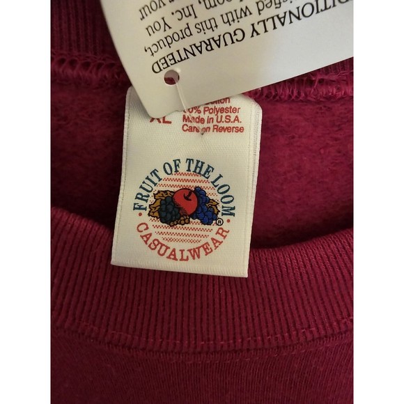 Vtg Fruit Of The Loom Casual Wear Made In USA NOS With Tag Ladies XL Burgundy - Picture 4 of 16